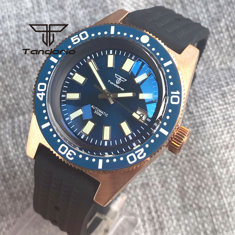 Rubber Strap Diver - Tandorio 남성용 자동 시계 AR 사파이어