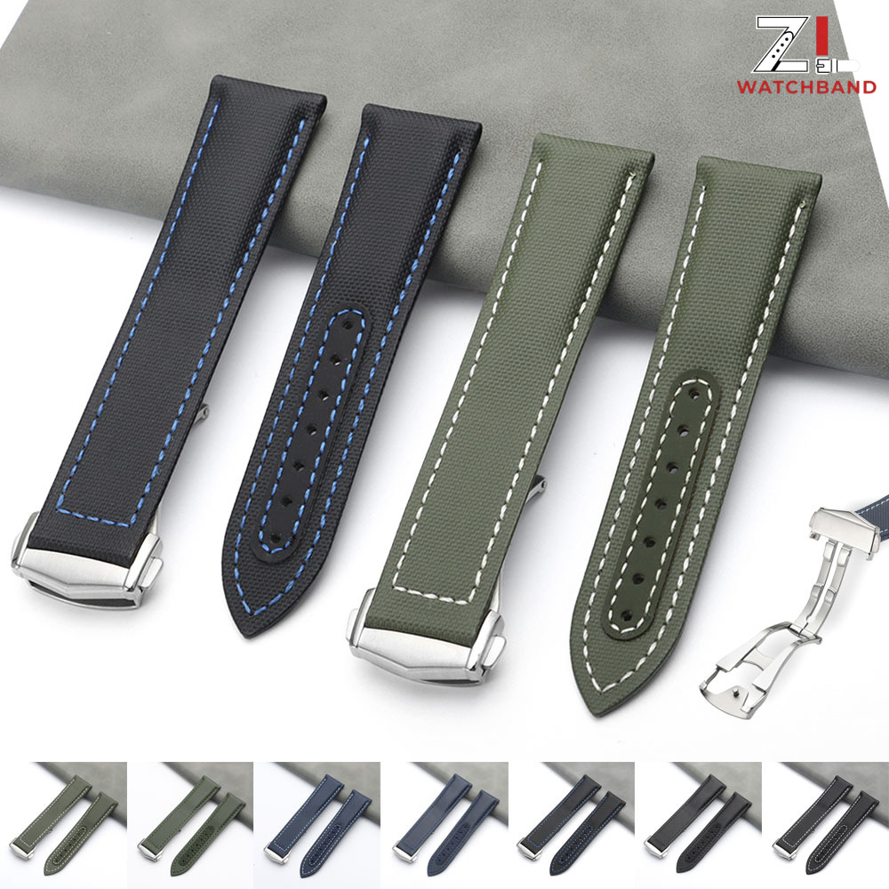Omega Watch Seamaster - 20mm 21mm 22mm 나일론 세일클로스 스트랩