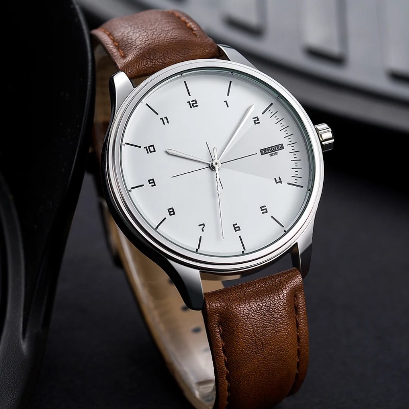 YAZOLE 남성용 시계 비즈니스 캐주얼 가죽 스트랩  - Leather Watch Band Men 리뷰 및 가격